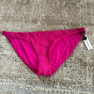 Vitamin A NWT Reversible Ribbed Textured Solid Pink Bikini Bottoms: 14